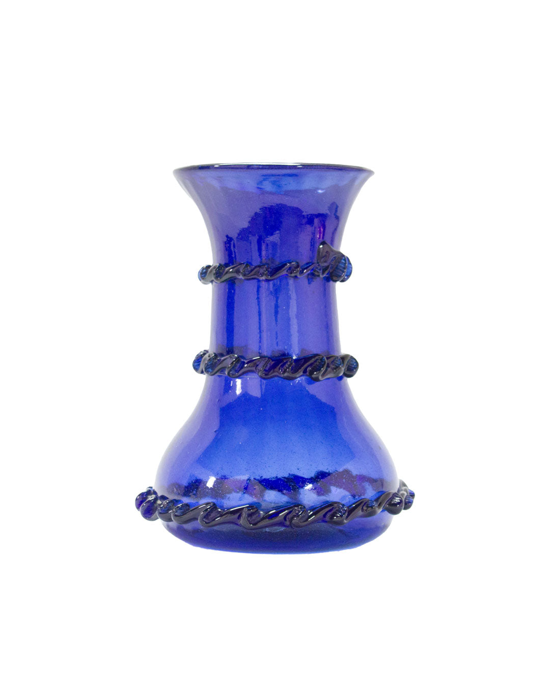 Cobalt Blue Twisted Glass Vase. Gordiola, Mallorca