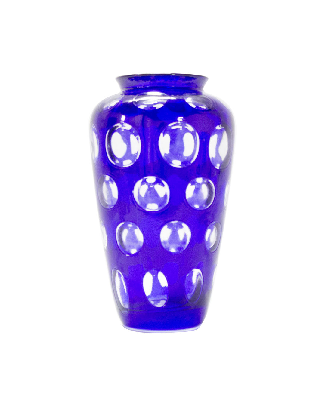 Cobalt Coin Spot Glass Vase