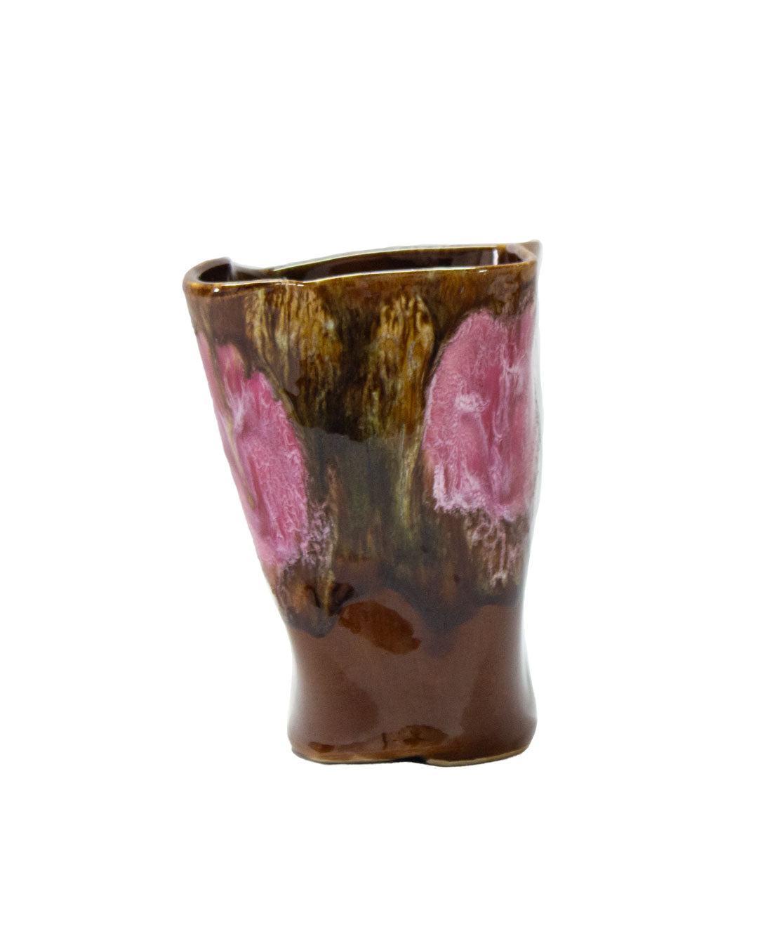Pink Fat Lava Ceramic Vase. Vallauris, 1960s